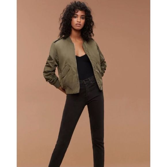 Aritzia Talula Plum Whitby Quilted Bomber Jacket - Picture 2 of 14